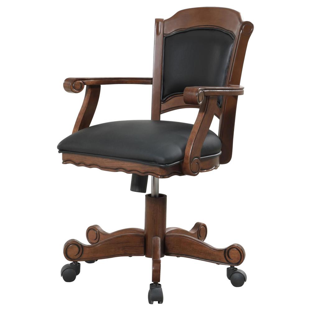 Turk Game Chair with Casters Black and Tobacco. Picture 3
