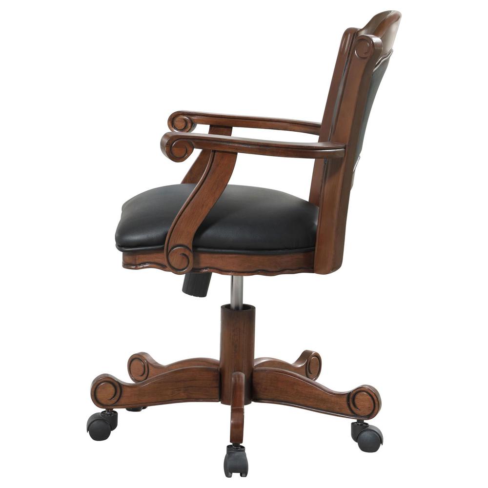 Turk Game Chair with Casters Black and Tobacco. Picture 4