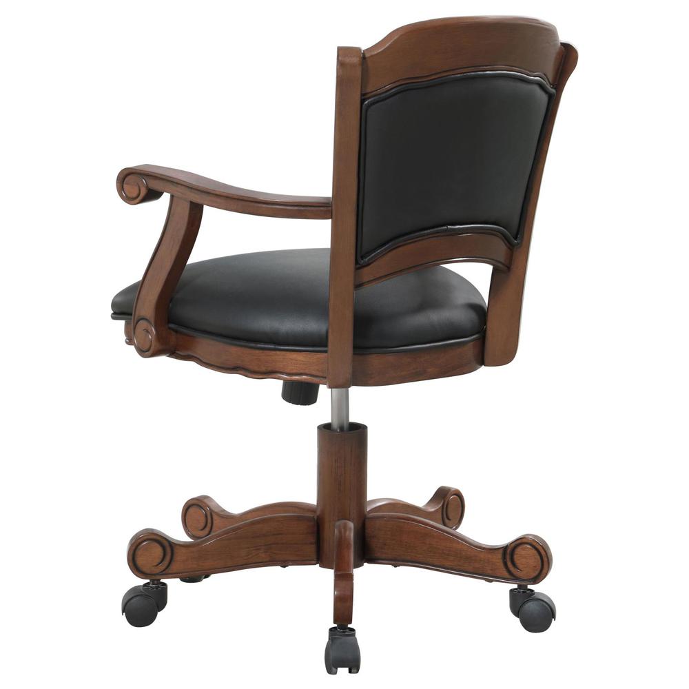 Turk Game Chair with Casters Black and Tobacco. Picture 5