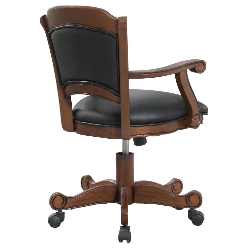 Turk Game Chair with Casters Black and Tobacco. Picture 7