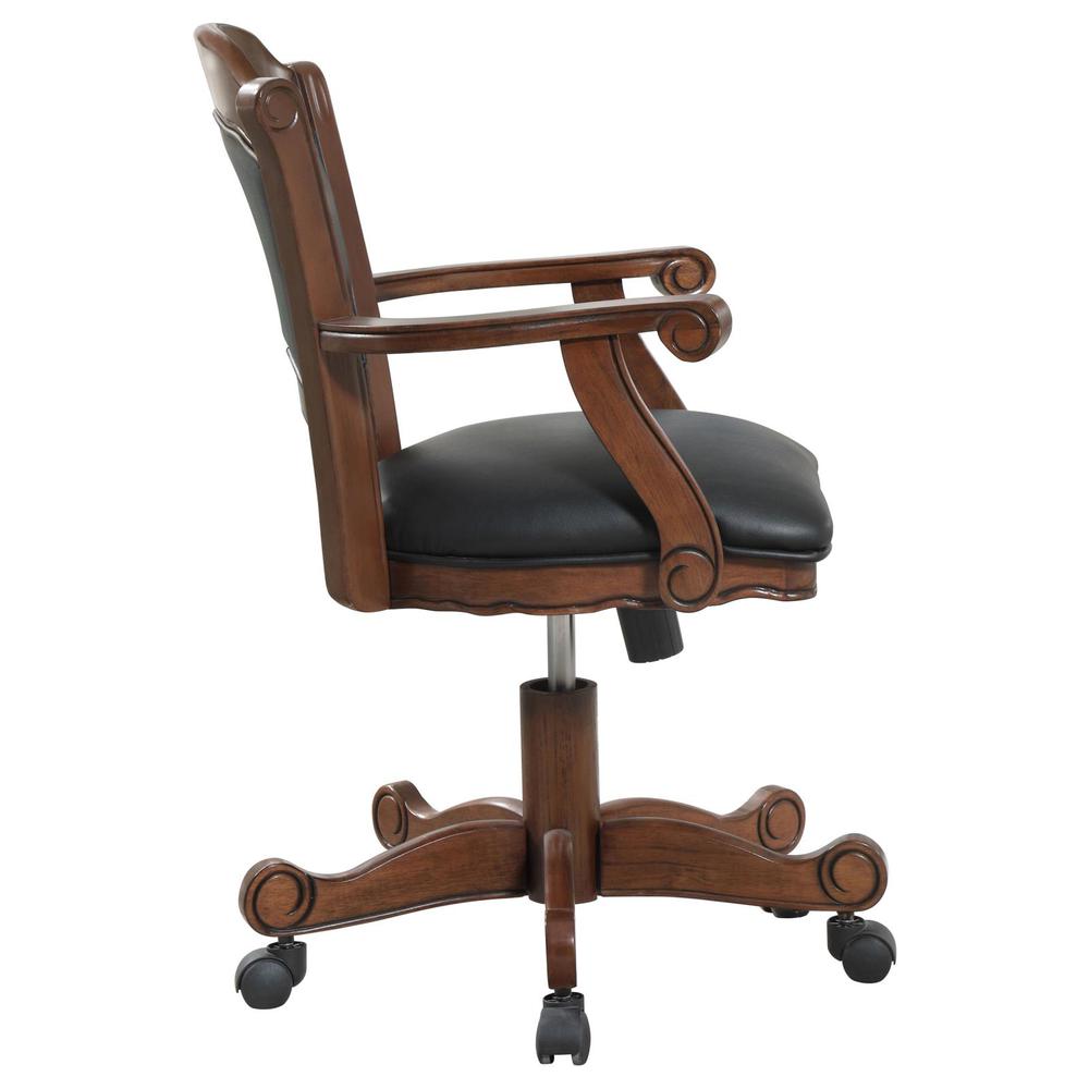 Turk Game Chair with Casters Black and Tobacco. Picture 8