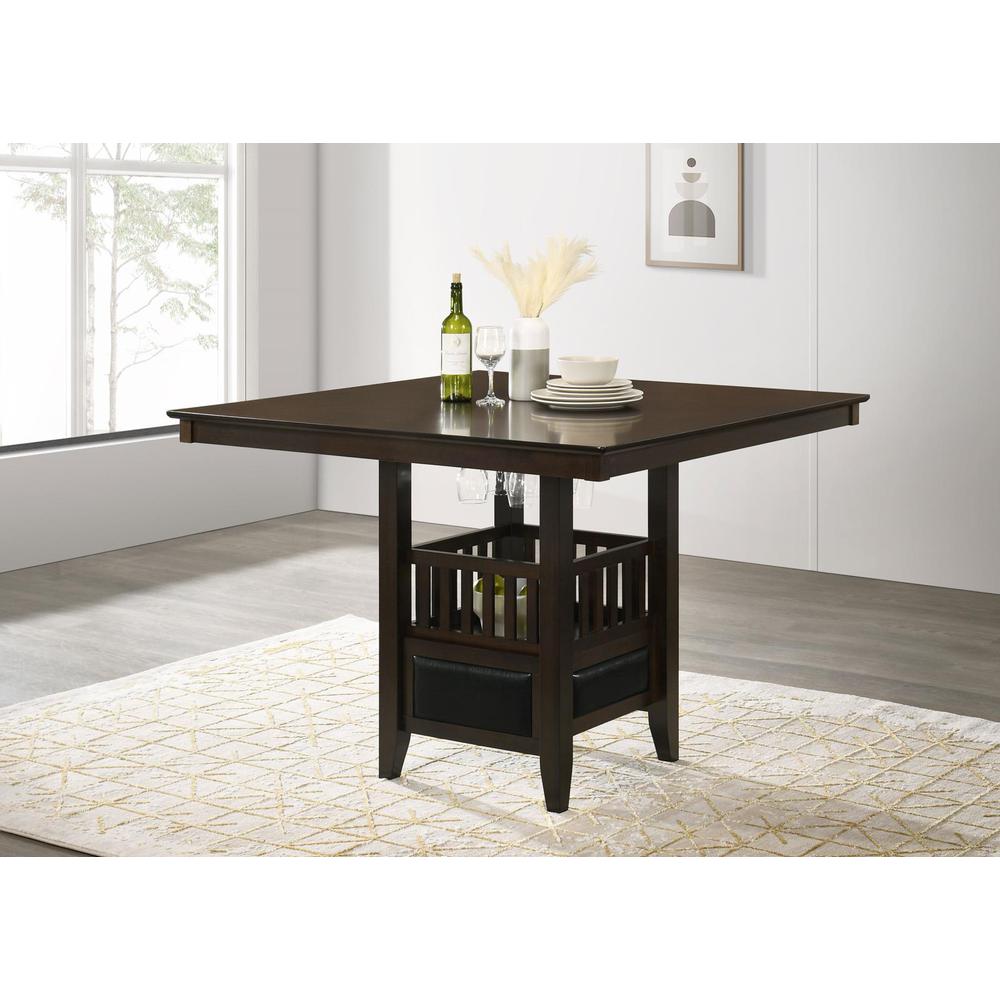 Jaden Square Counter Height Table with Storage Espresso. Picture 6