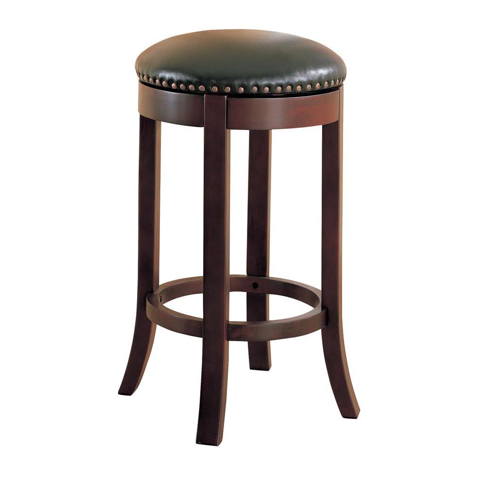 Aboushi Swivel Bar Stools With Upholstered Seat Brown (Set Of 2). Picture 1