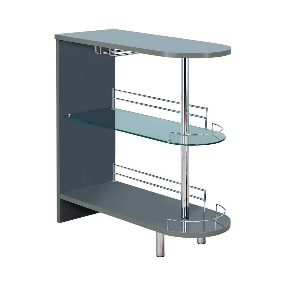 Adolfo 3-tier Bar Table Glossy Grey and Clear. Picture 3