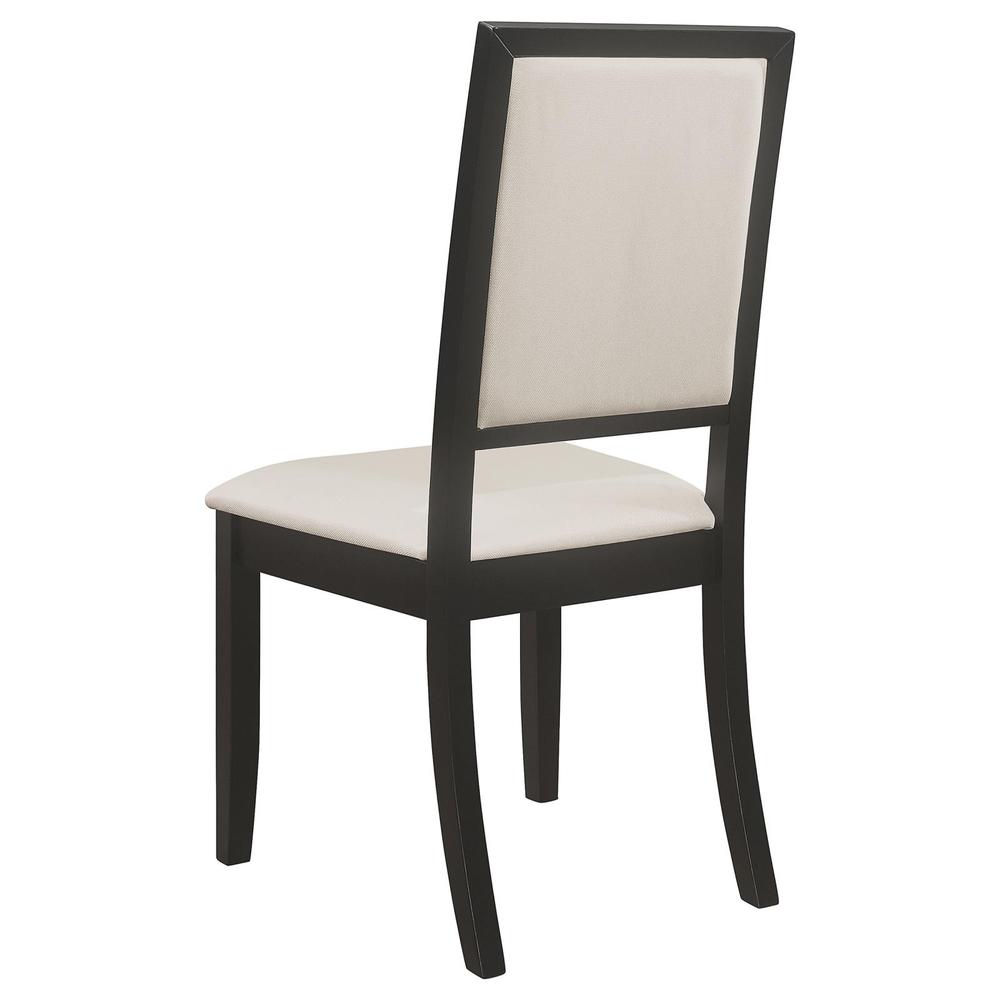 Louise Upholstered Dining Side Chairs Black and Cream (Set of 2). Picture 6