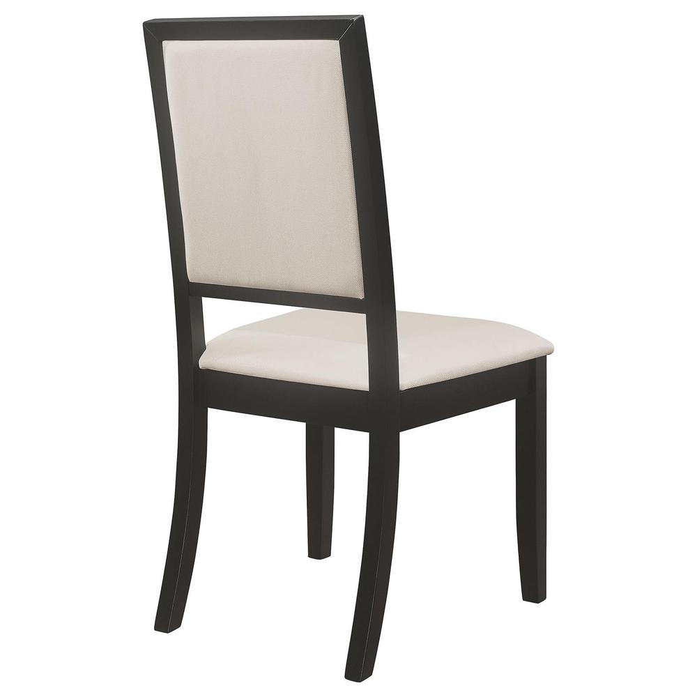 Louise Upholstered Dining Side Chairs Black and Cream (Set of 2). Picture 7