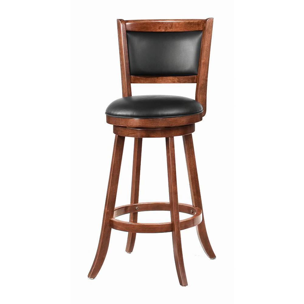 Broxton Upholstered Swivel Bar Stools Chestnut And Black (Set Of 2). Picture 1