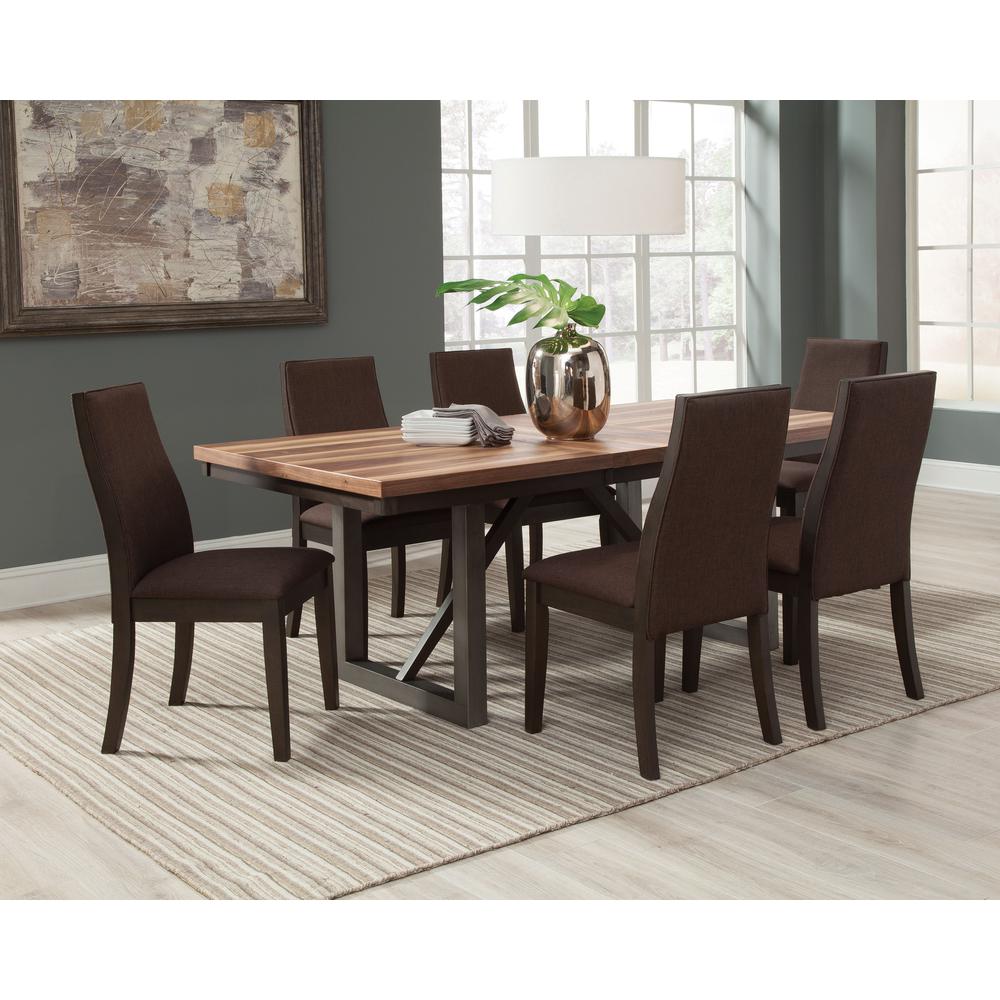 Spring Creek 5-piece Dining Room Set Natural Walnut and Chocolate Brown. Picture 1