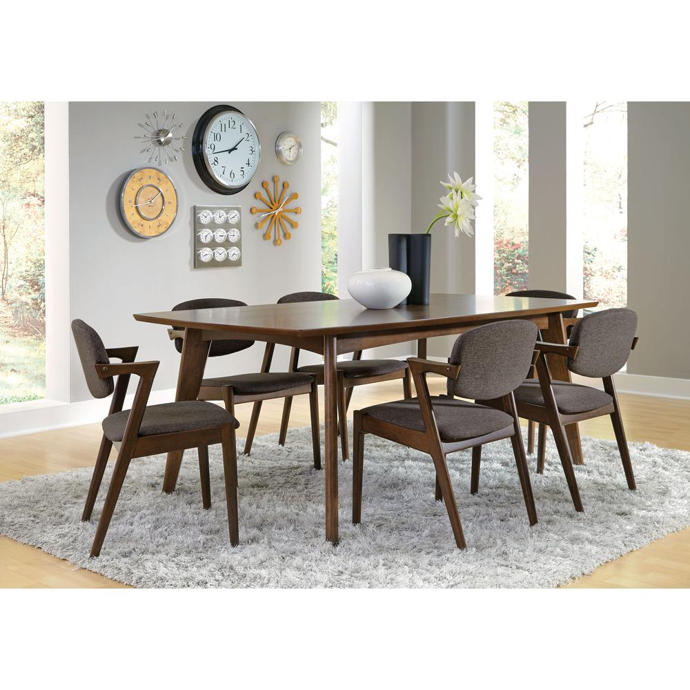 Malone 5-piece Dining Room Set Dark Walnut and Brown. Picture 1