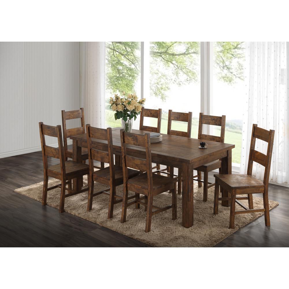 Coleman Rectangular Dining Table Rustic Golden Brown. Picture 1