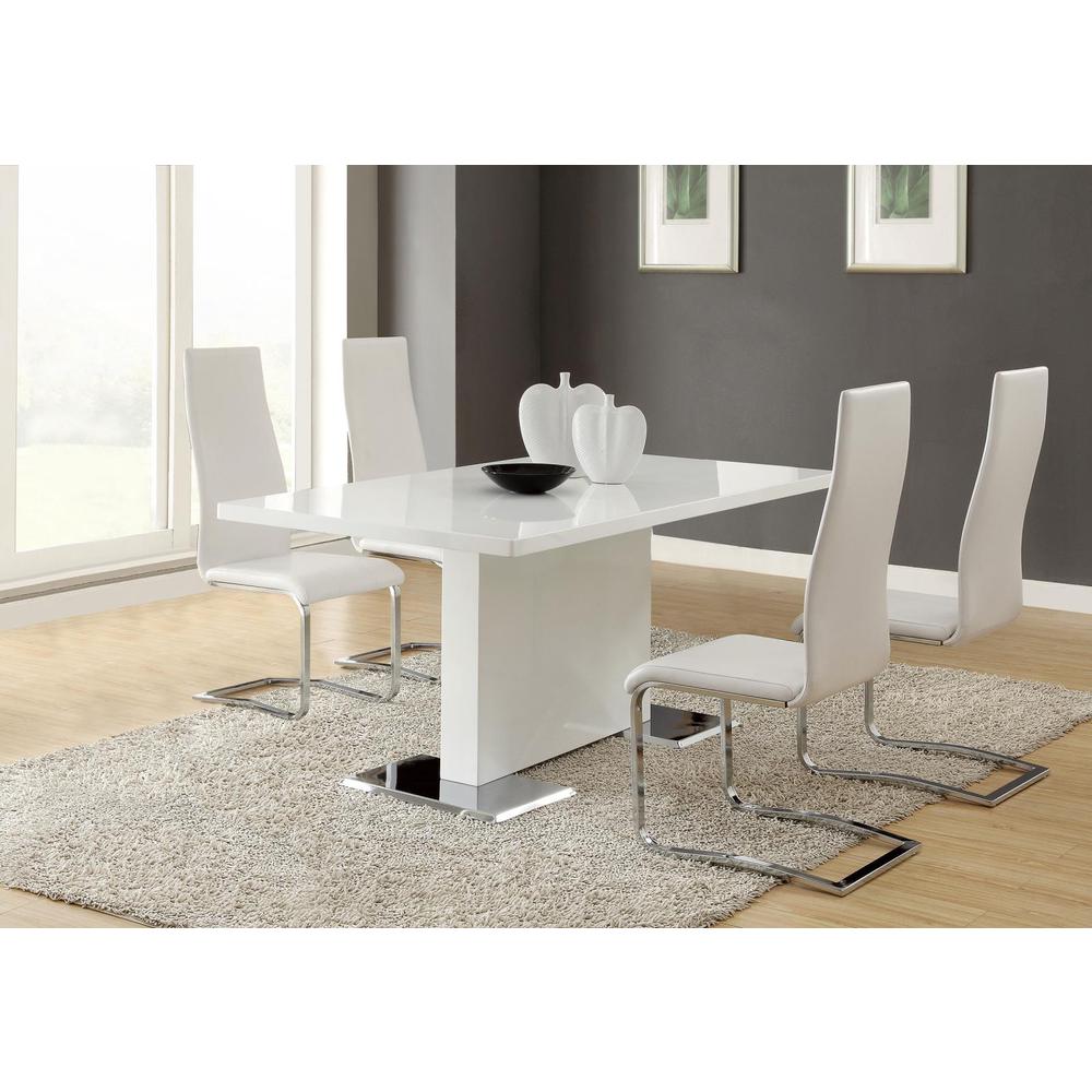 Anges 5-piece Dining Set White High Gloss and White. Picture 5