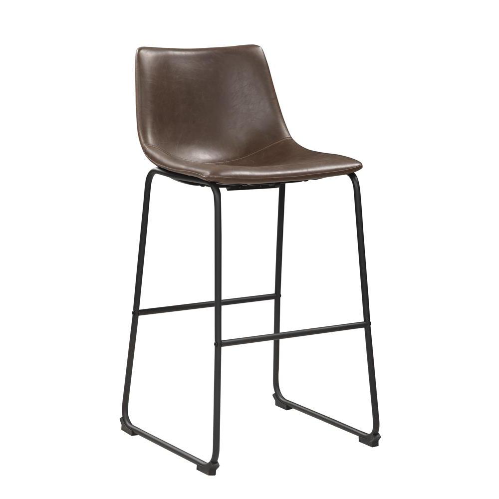 Michelle Armless Bar Stools Two-tone Brown and Black (Set of 2). Picture 1
