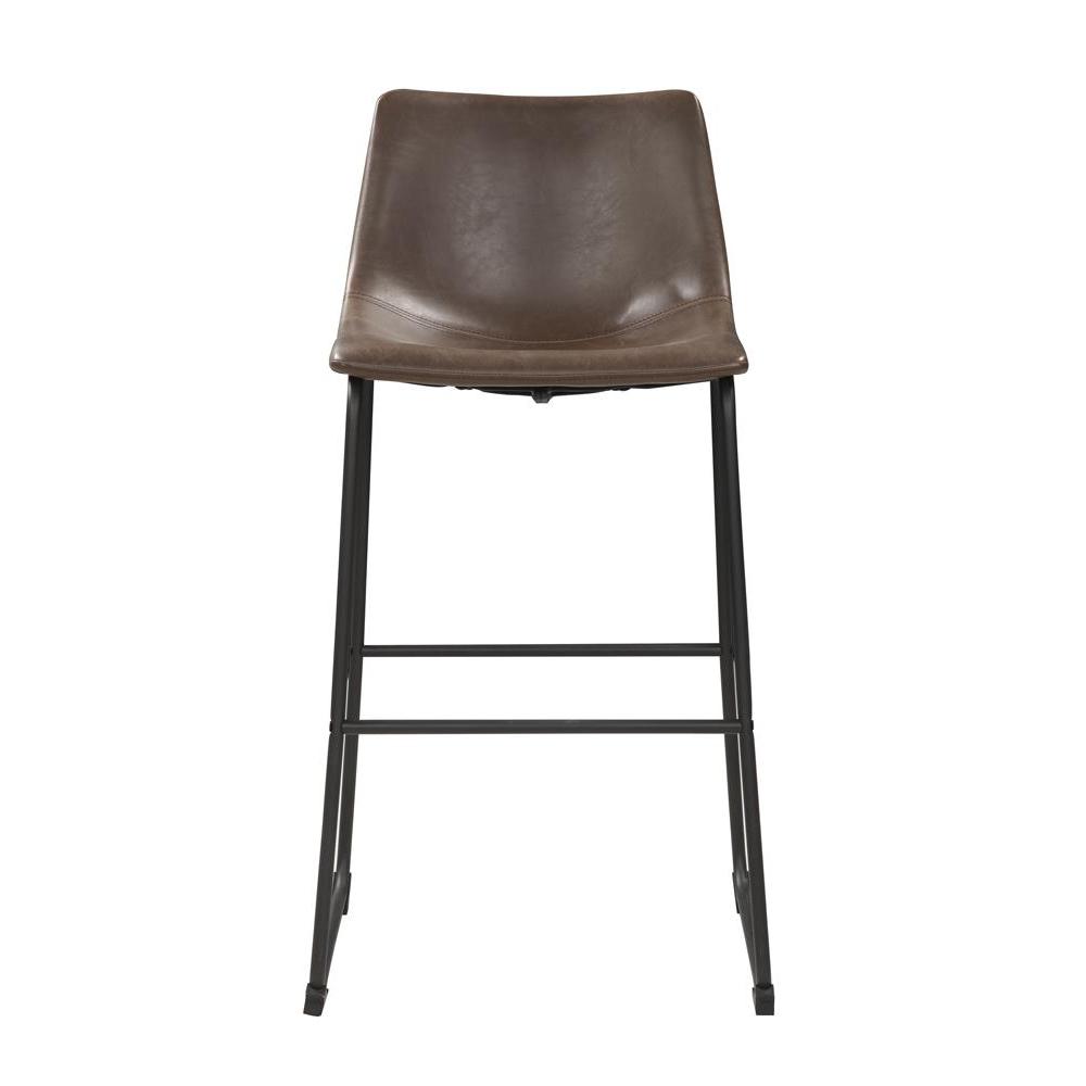 Michelle Armless Bar Stools Two-tone Brown and Black (Set of 2). Picture 2