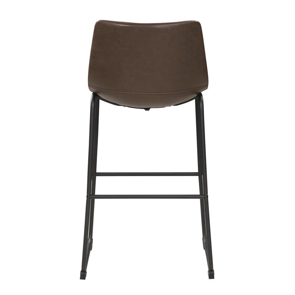 Michelle Armless Bar Stools Two-tone Brown and Black (Set of 2). Picture 4