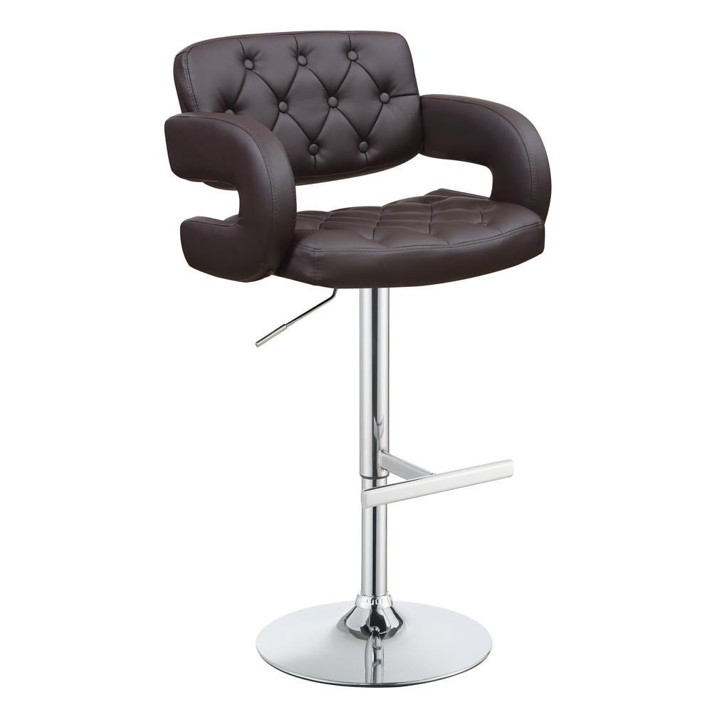 Brandi Adjustable Bar Stool Chrome and Brown. Picture 6