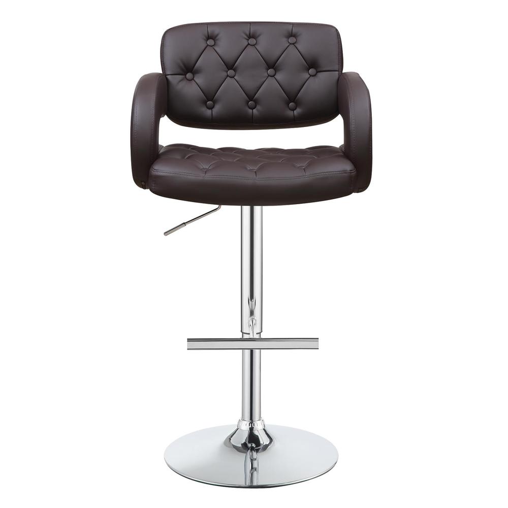 Brandi Adjustable Bar Stool Chrome and Brown. Picture 1