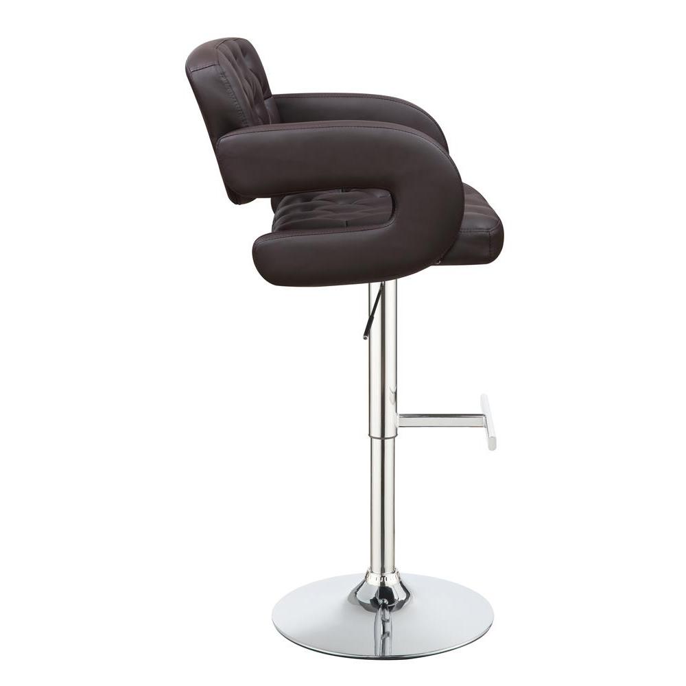 Brandi Adjustable Bar Stool Chrome and Brown. Picture 3