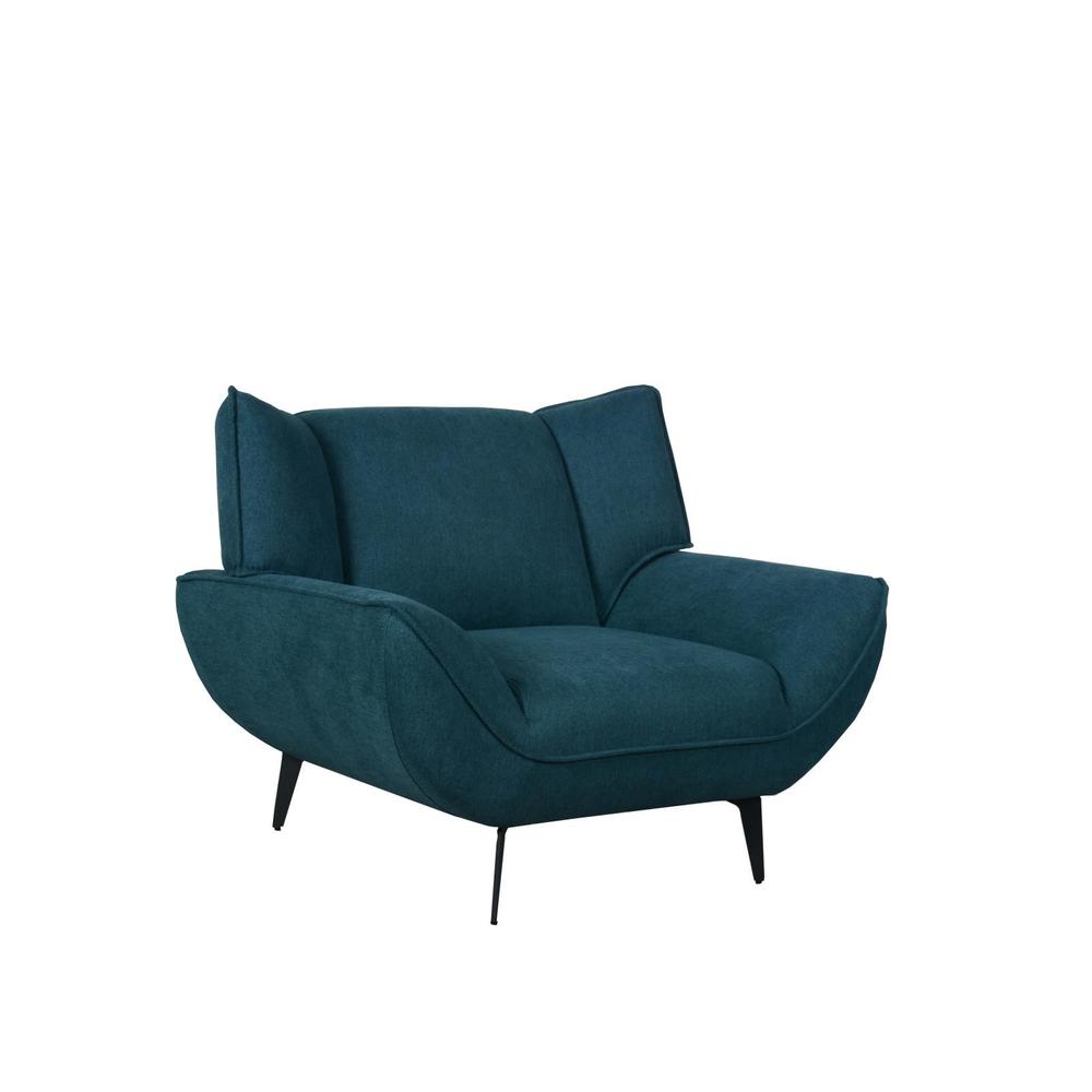 Acton Upholstered Flared Arm Chair Teal Blue. Picture 1