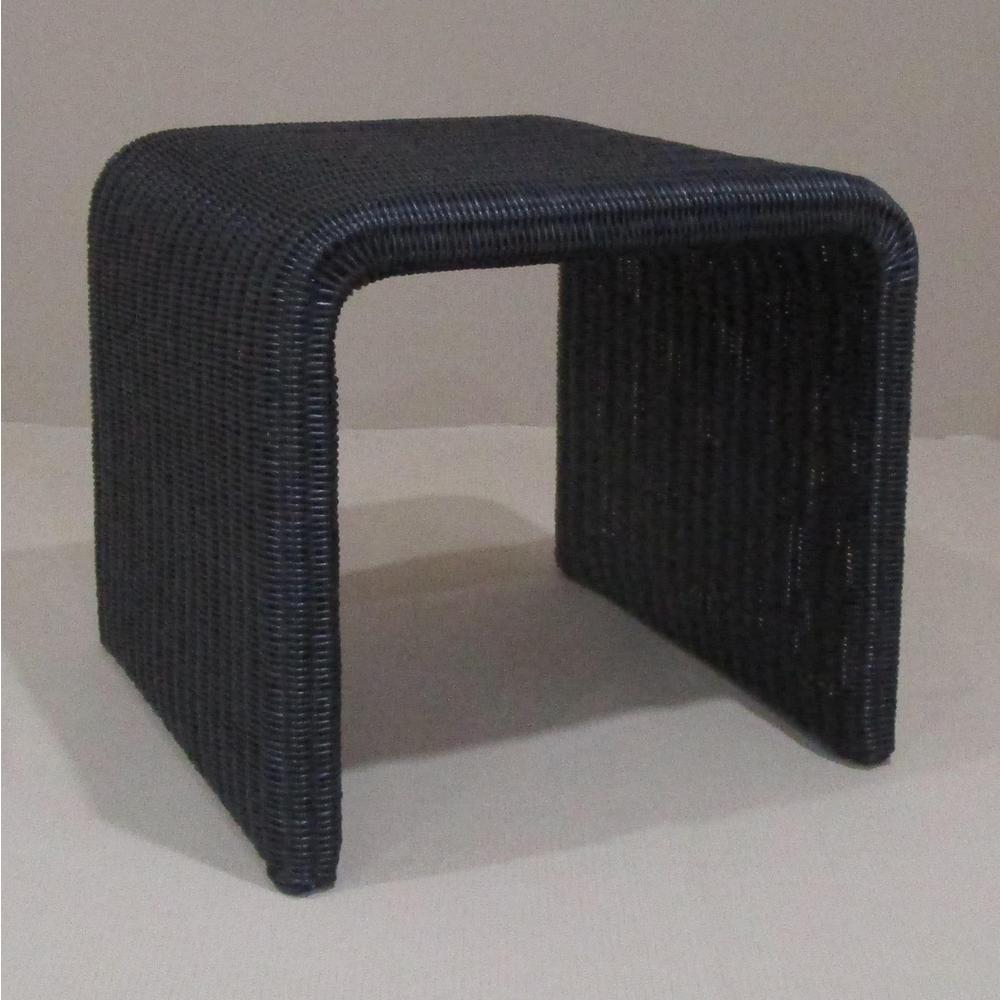 Cahya Woven Rattan Sqaure End Table Black. Picture 1