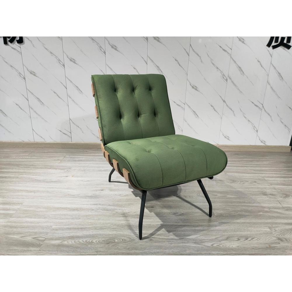 Aloma Armless Tufted Accent Chair Green. Picture 1