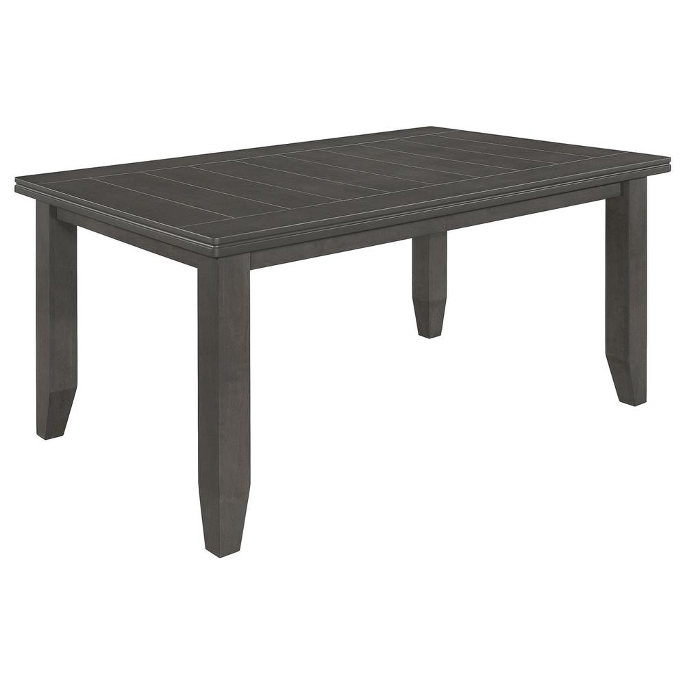 Dalila Rectangular Plank Top Dining Table Dark Grey. Picture 9