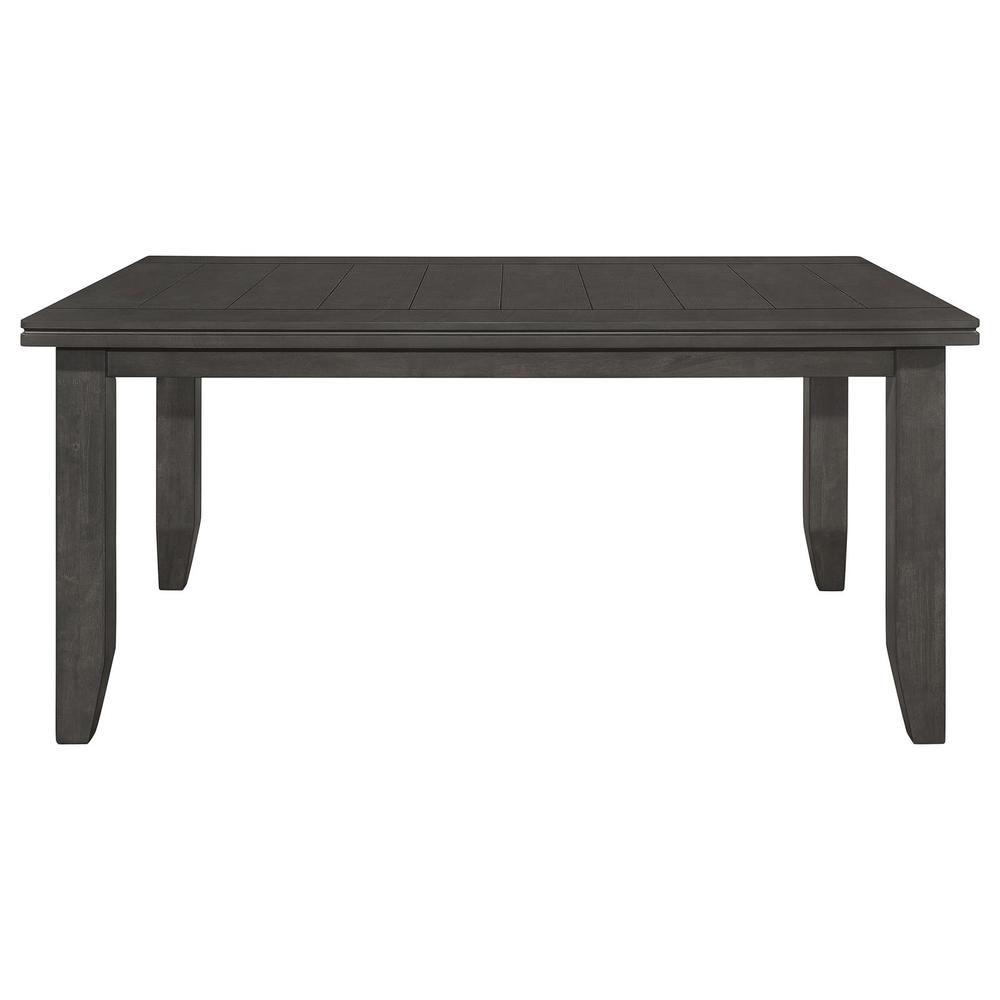 Dalila Rectangular Plank Top Dining Table Dark Grey. Picture 1