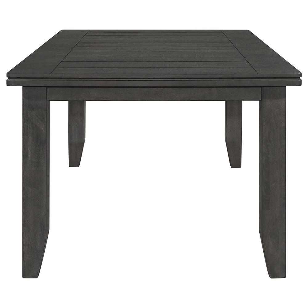 Dalila Rectangular Plank Top Dining Table Dark Grey. Picture 2