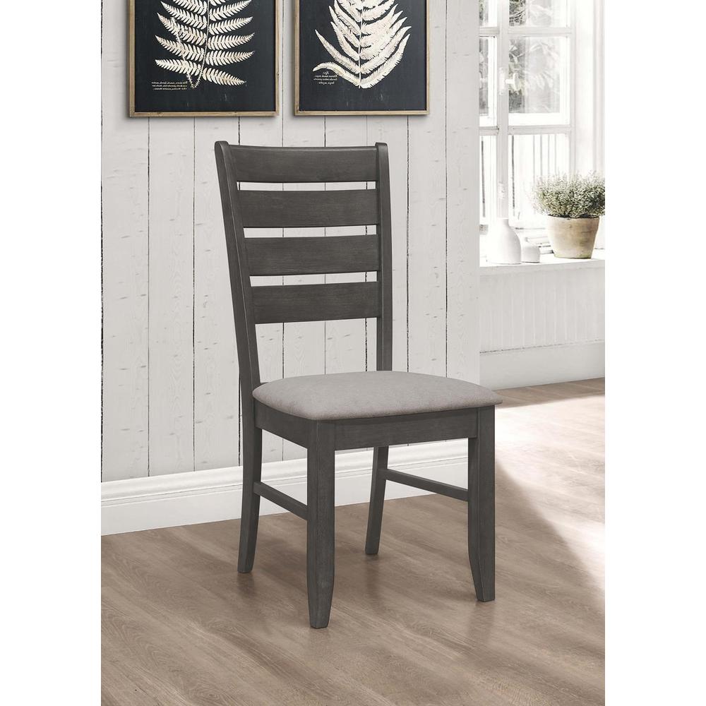 Dalila Ladder Back Side Chair (Set of 2) Grey and Dark Grey. Picture 1