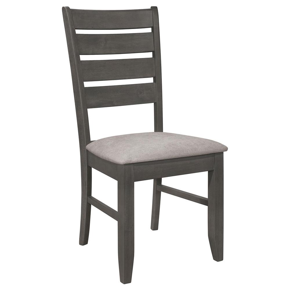 Dalila Ladder Back Side Chair (Set of 2) Grey and Dark Grey. Picture 2