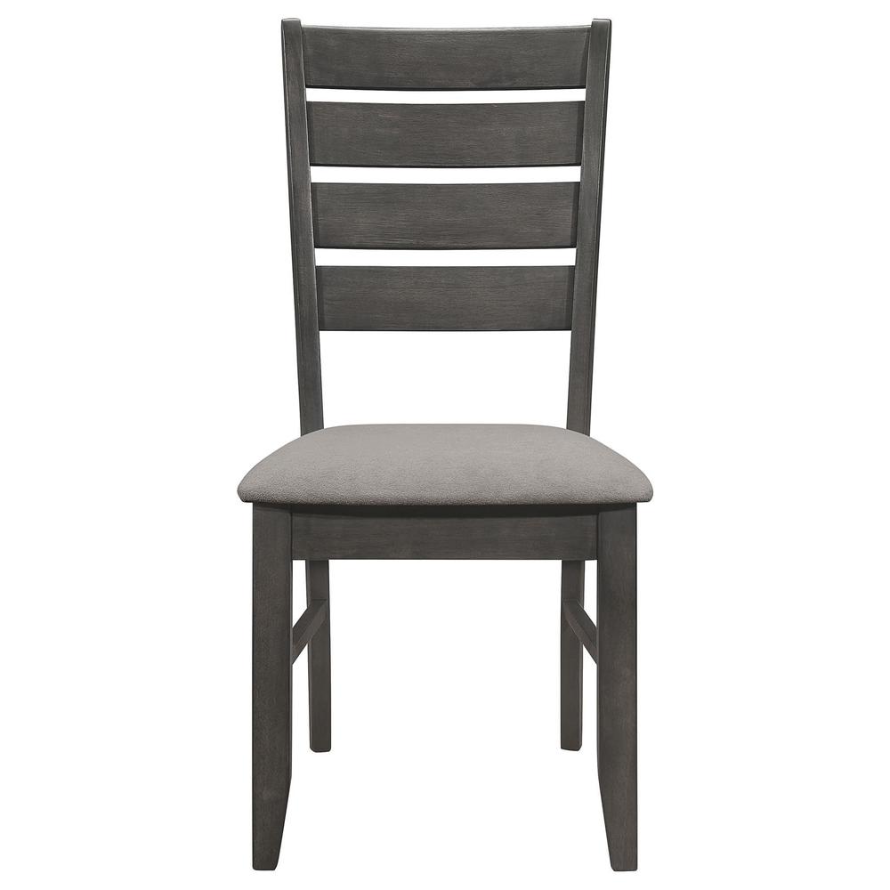 Dalila Ladder Back Side Chair (Set of 2) Grey and Dark Grey. Picture 3