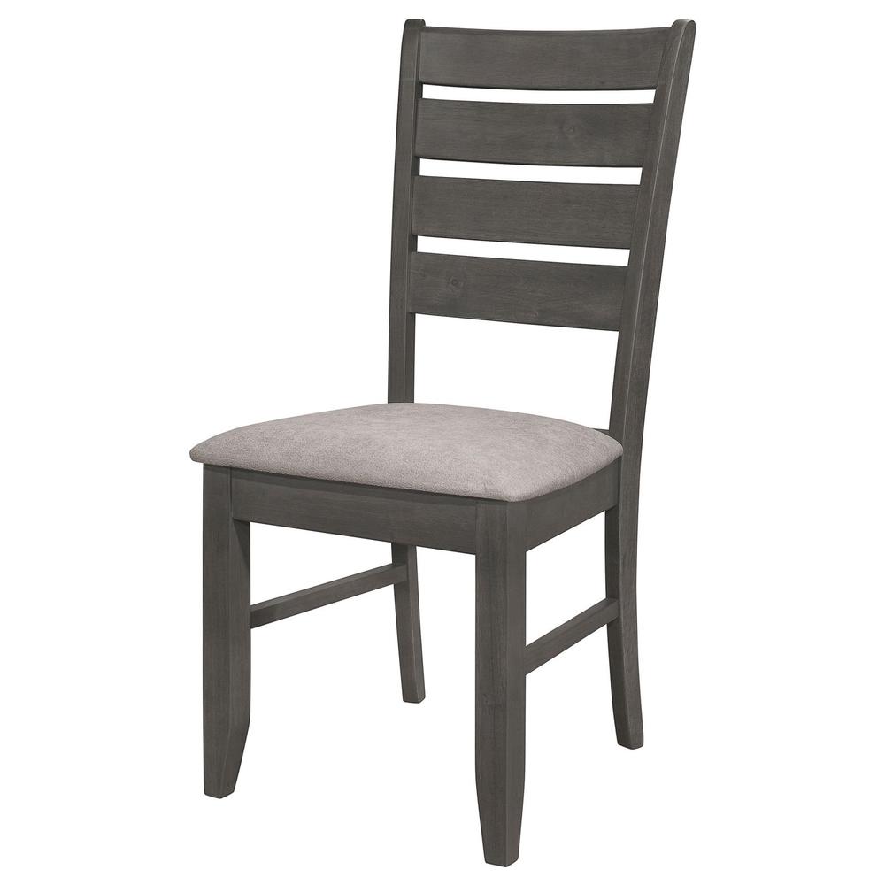 Dalila Ladder Back Side Chair (Set of 2) Grey and Dark Grey. Picture 4