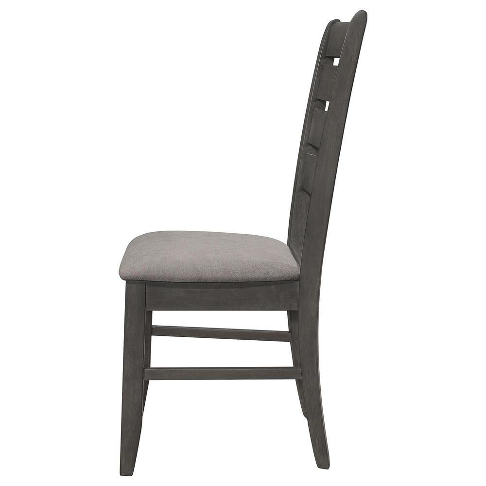 Dalila Ladder Back Side Chair (Set of 2) Grey and Dark Grey. Picture 5