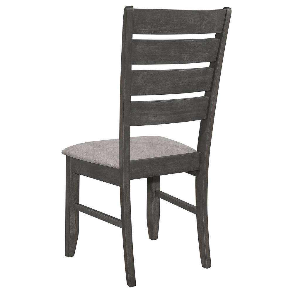 Dalila Ladder Back Side Chair (Set of 2) Grey and Dark Grey. Picture 6