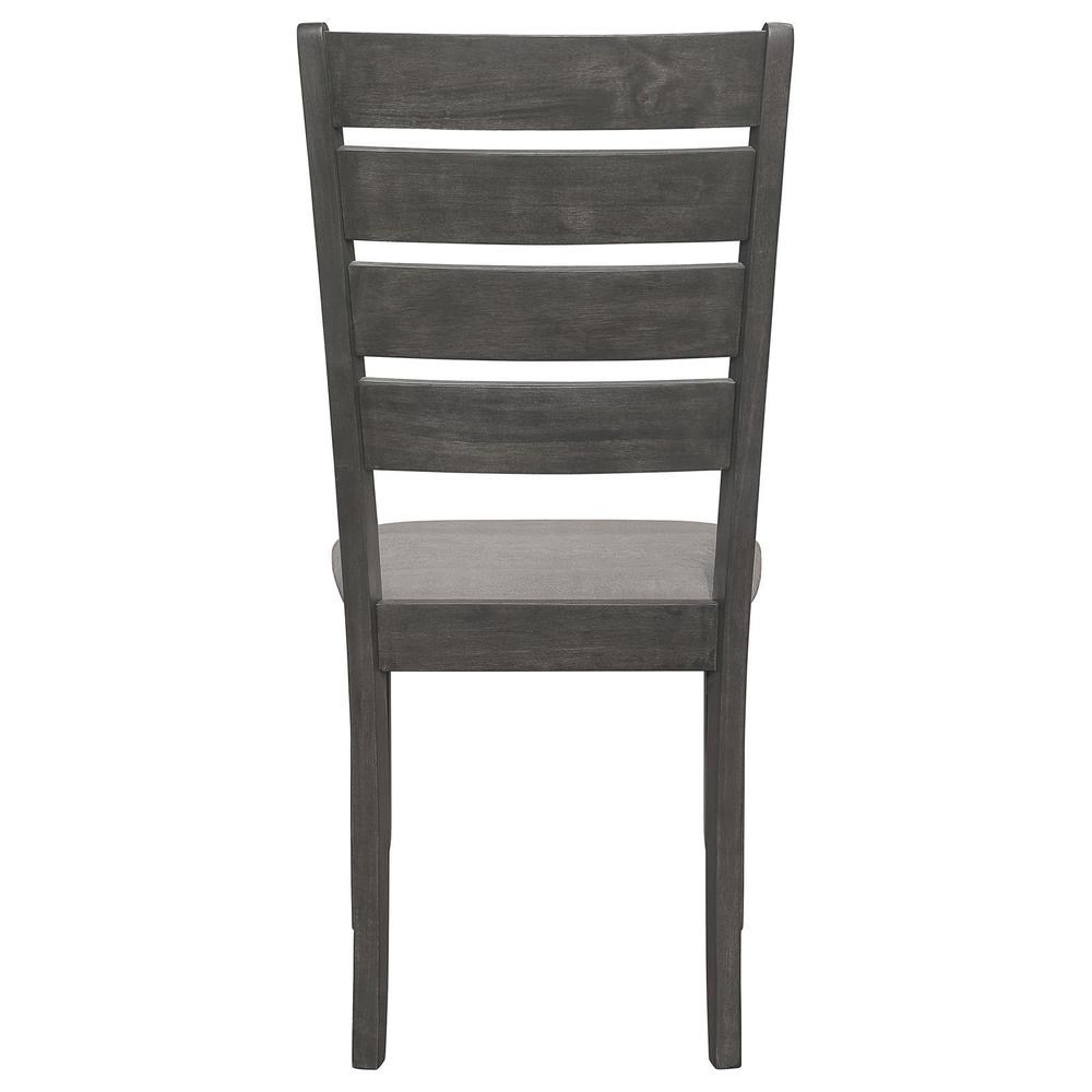 Dalila Ladder Back Side Chair (Set of 2) Grey and Dark Grey. Picture 7