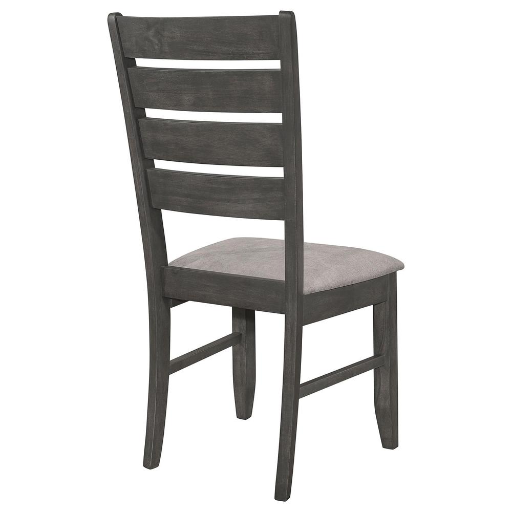 Dalila Ladder Back Side Chair (Set of 2) Grey and Dark Grey. Picture 8