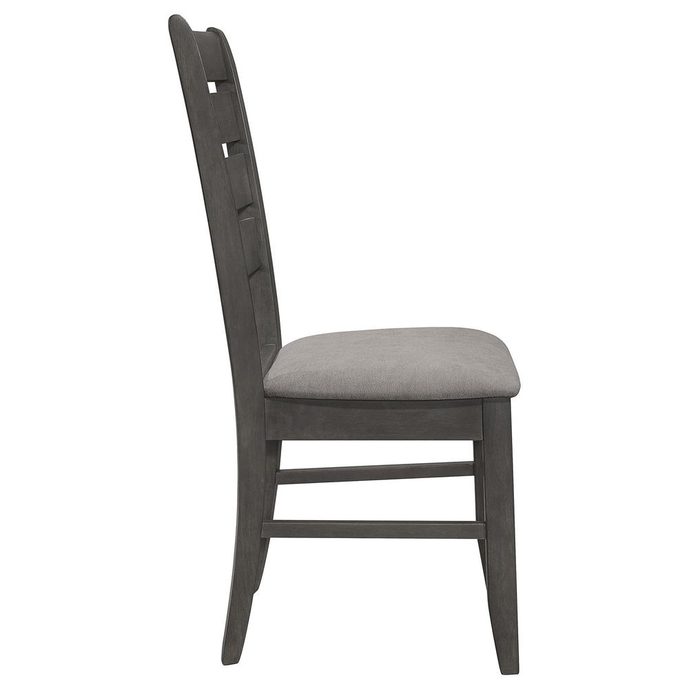 Dalila Ladder Back Side Chair (Set of 2) Grey and Dark Grey. Picture 9