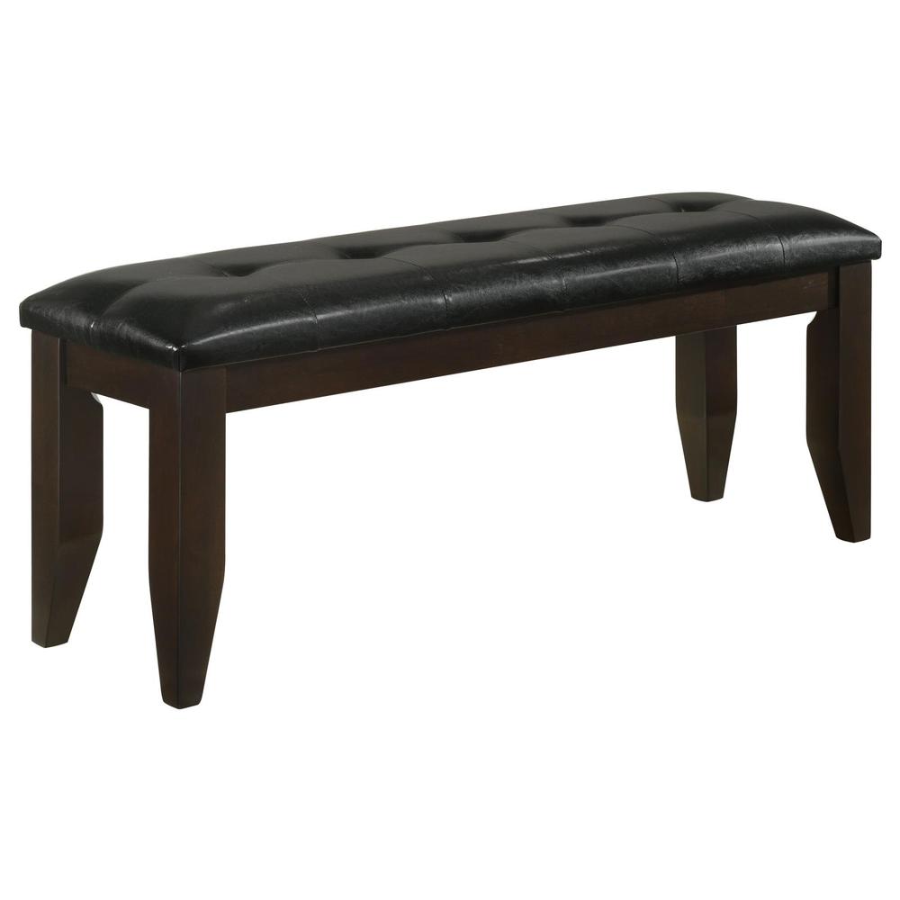 Dalila Tufted Upholstered Dining Bench Cappuccino and Black. Picture 1