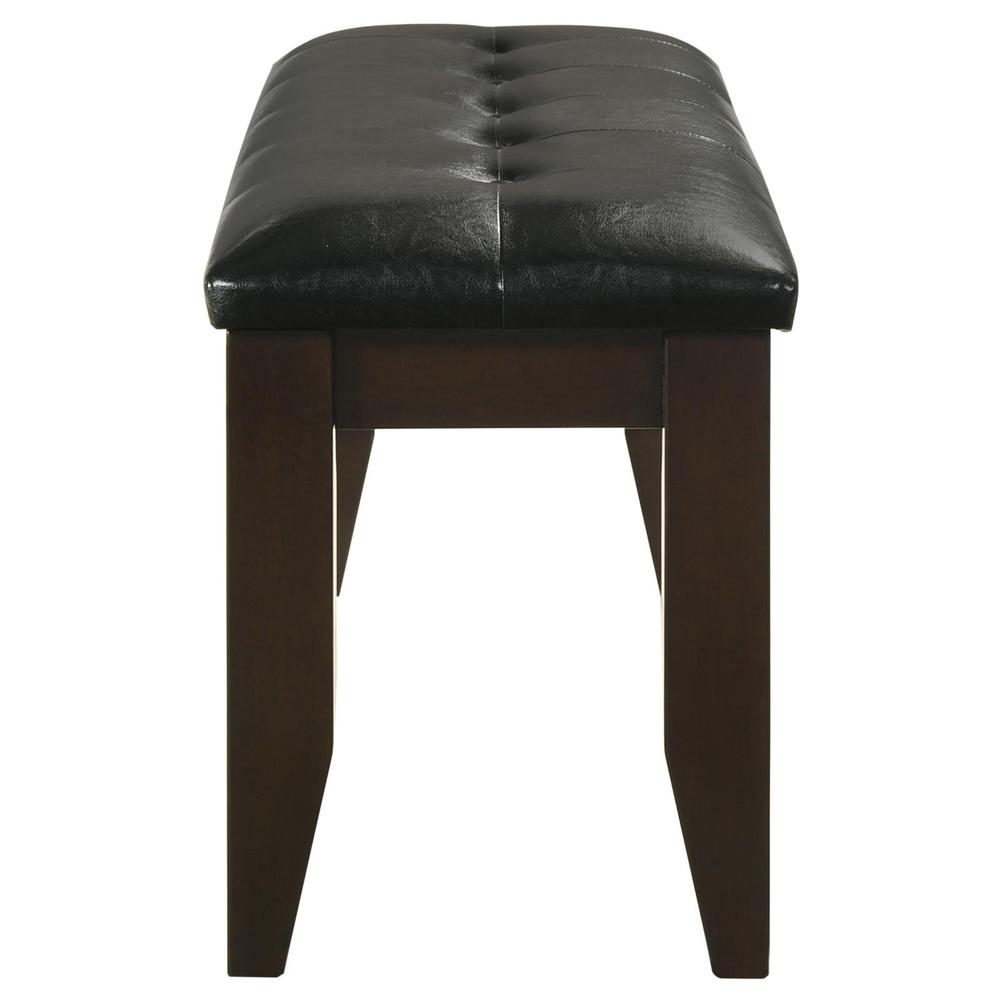 Dalila Tufted Upholstered Dining Bench Cappuccino and Black. Picture 3