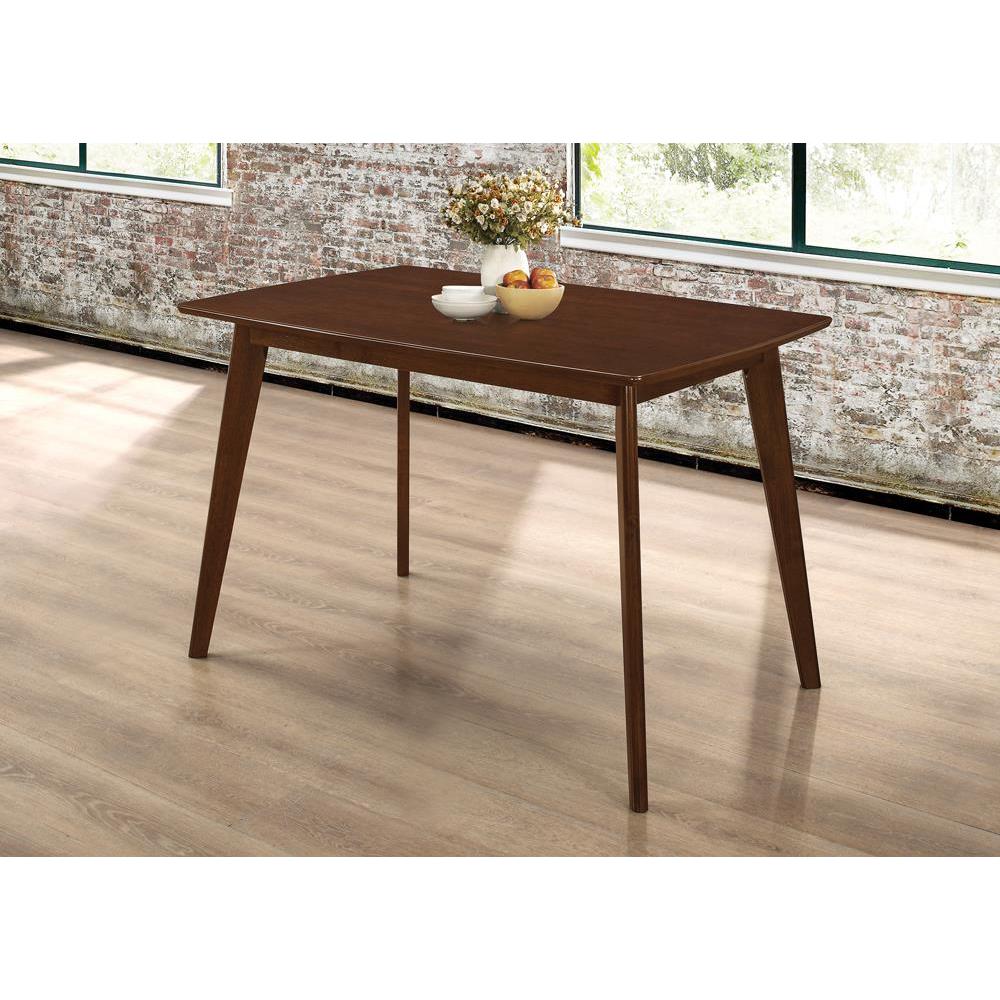 Kersey Dining Table with Angled Legs Chestnut. Picture 1