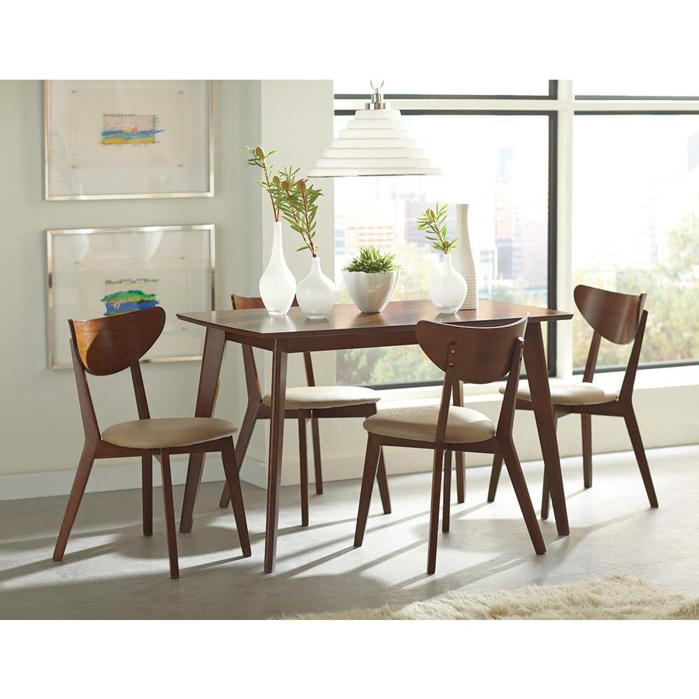 Kersey 5-piece Rectangular Dining Set Chestnut and Tan. Picture 1