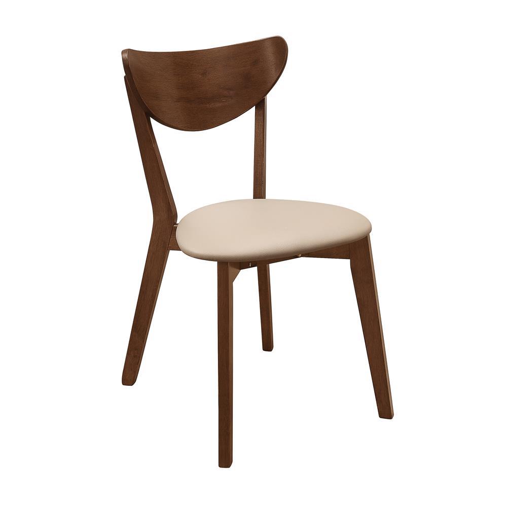 Kersey Dining Side Chairs with Curved Backs Beige and Chestnut (Set of 2). Picture 2