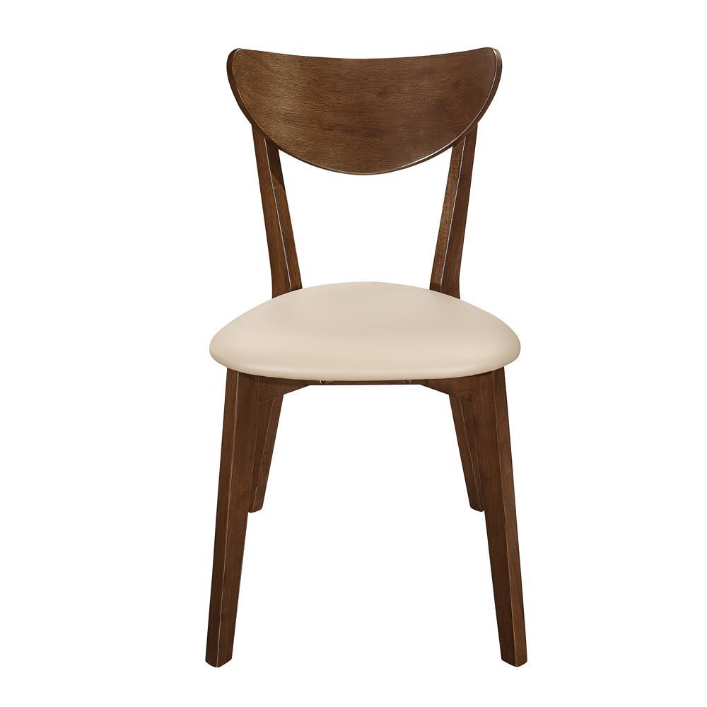 Kersey Dining Side Chairs with Curved Backs Beige and Chestnut (Set of 2). Picture 3