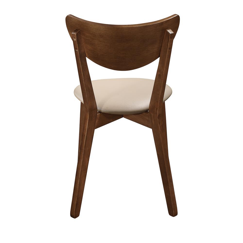 Kersey Dining Side Chairs with Curved Backs Beige and Chestnut (Set of 2). Picture 6