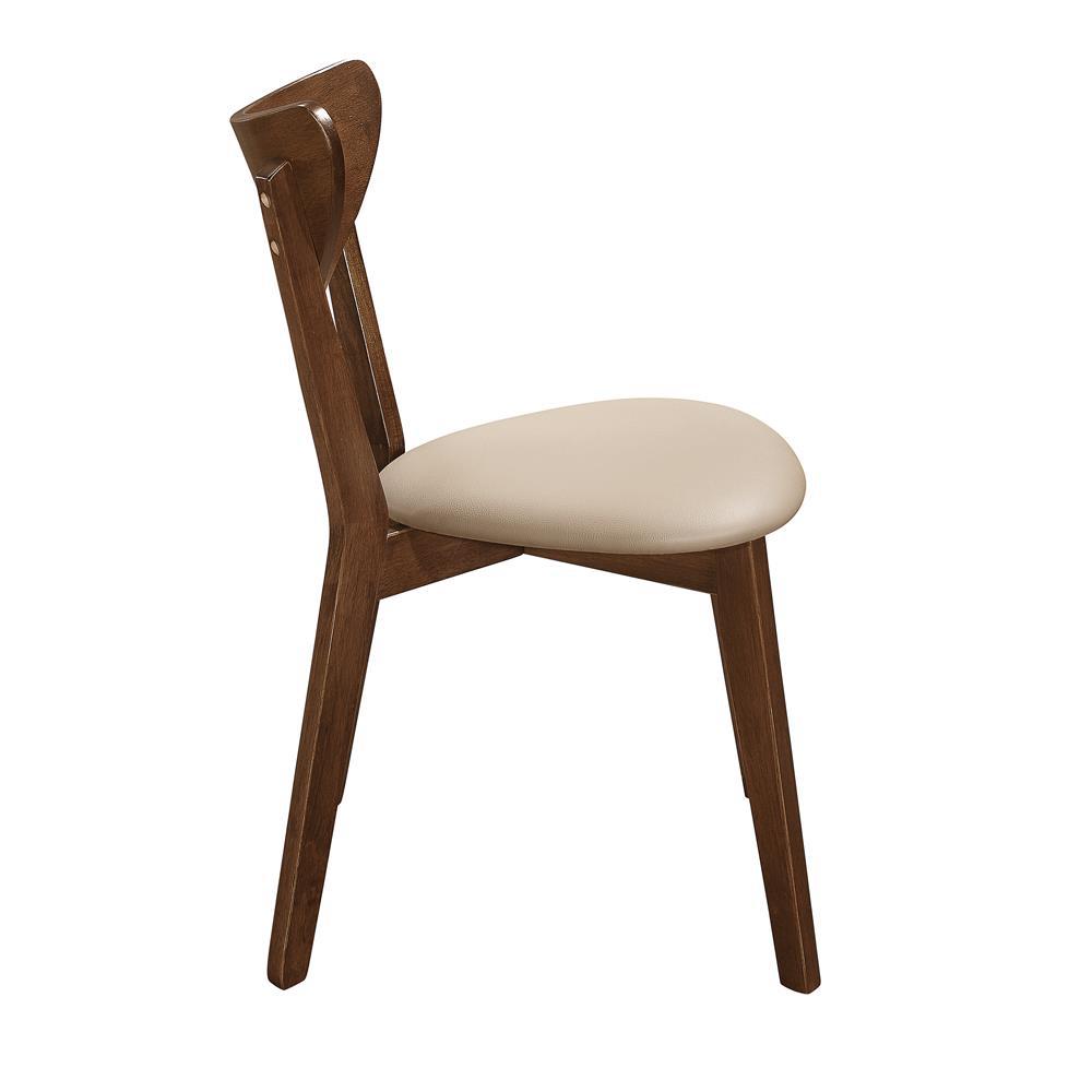 Kersey Dining Side Chairs with Curved Backs Beige and Chestnut (Set of 2). Picture 7