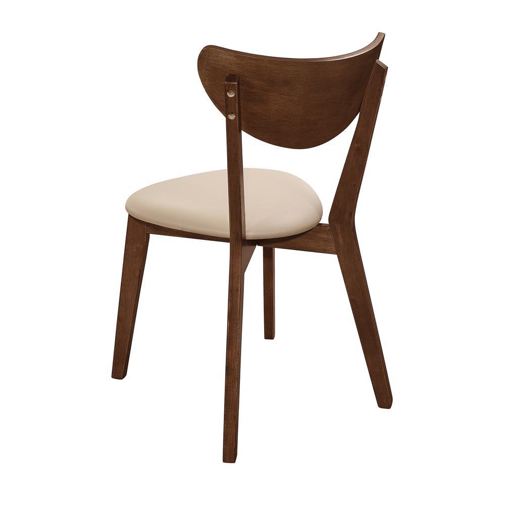 Kersey Dining Side Chairs with Curved Backs Beige and Chestnut (Set of 2). Picture 8