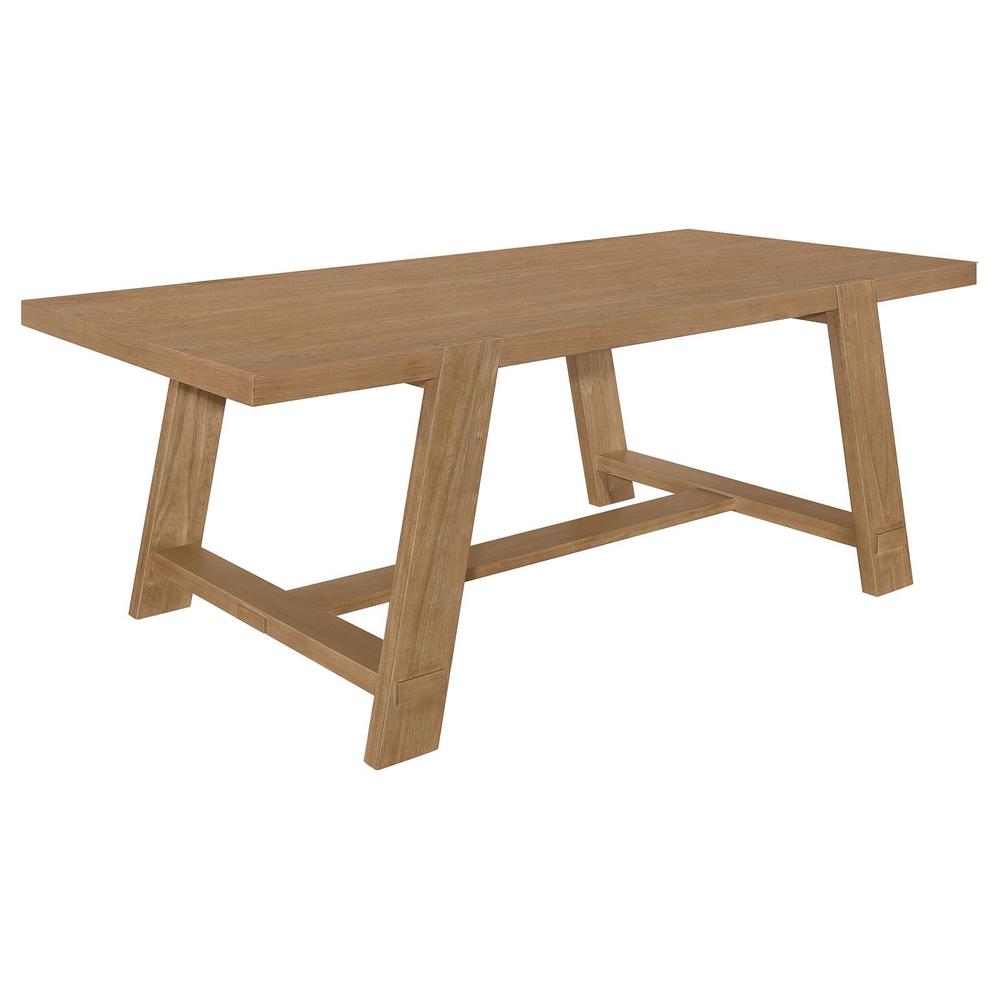 Sharon Rectangular Trestle Base Dining Table Blue and Brown. Picture 9