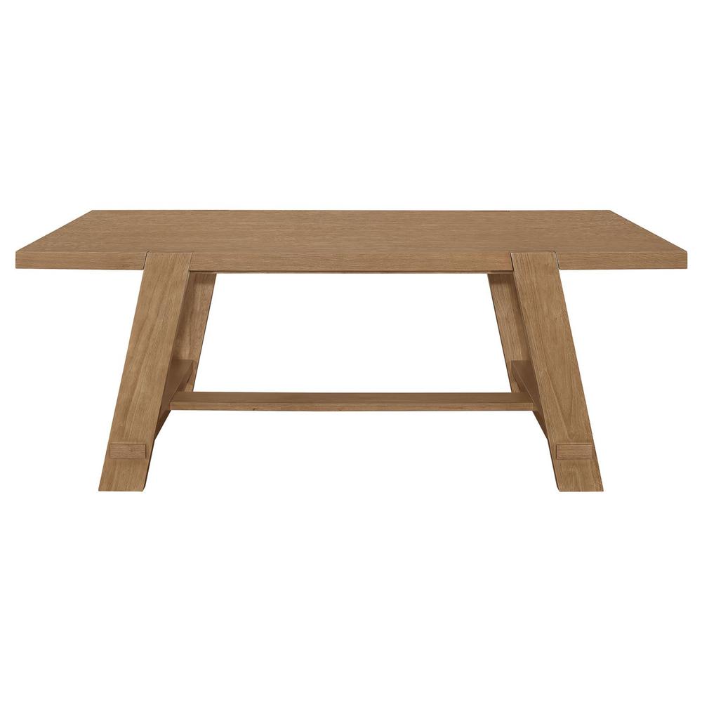 Sharon Rectangular Trestle Base Dining Table Blue and Brown. Picture 2