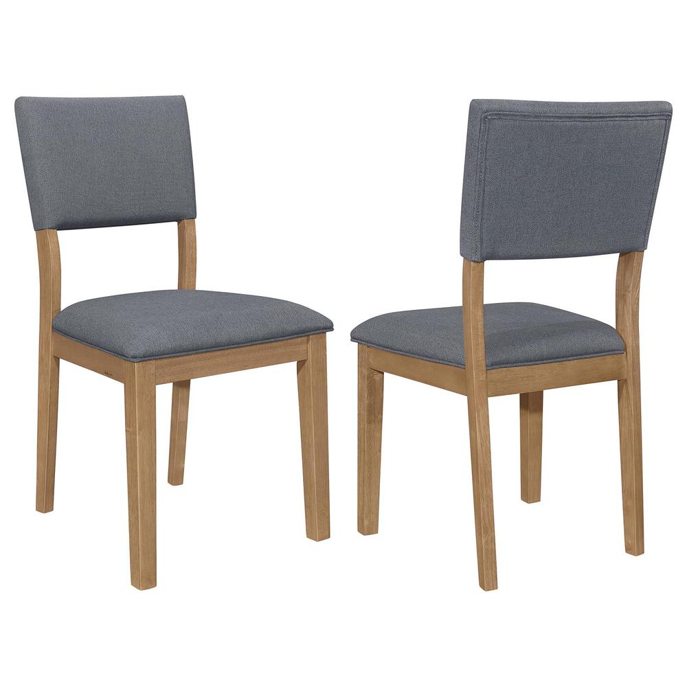 Sharon Open Back Padded Upholstered Dining Side Chair Blue and Brown (Set of 2). Picture 13