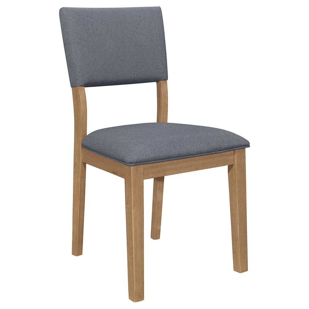 Sharon Open Back Padded Upholstered Dining Side Chair Blue and Brown (Set of 2). Picture 2