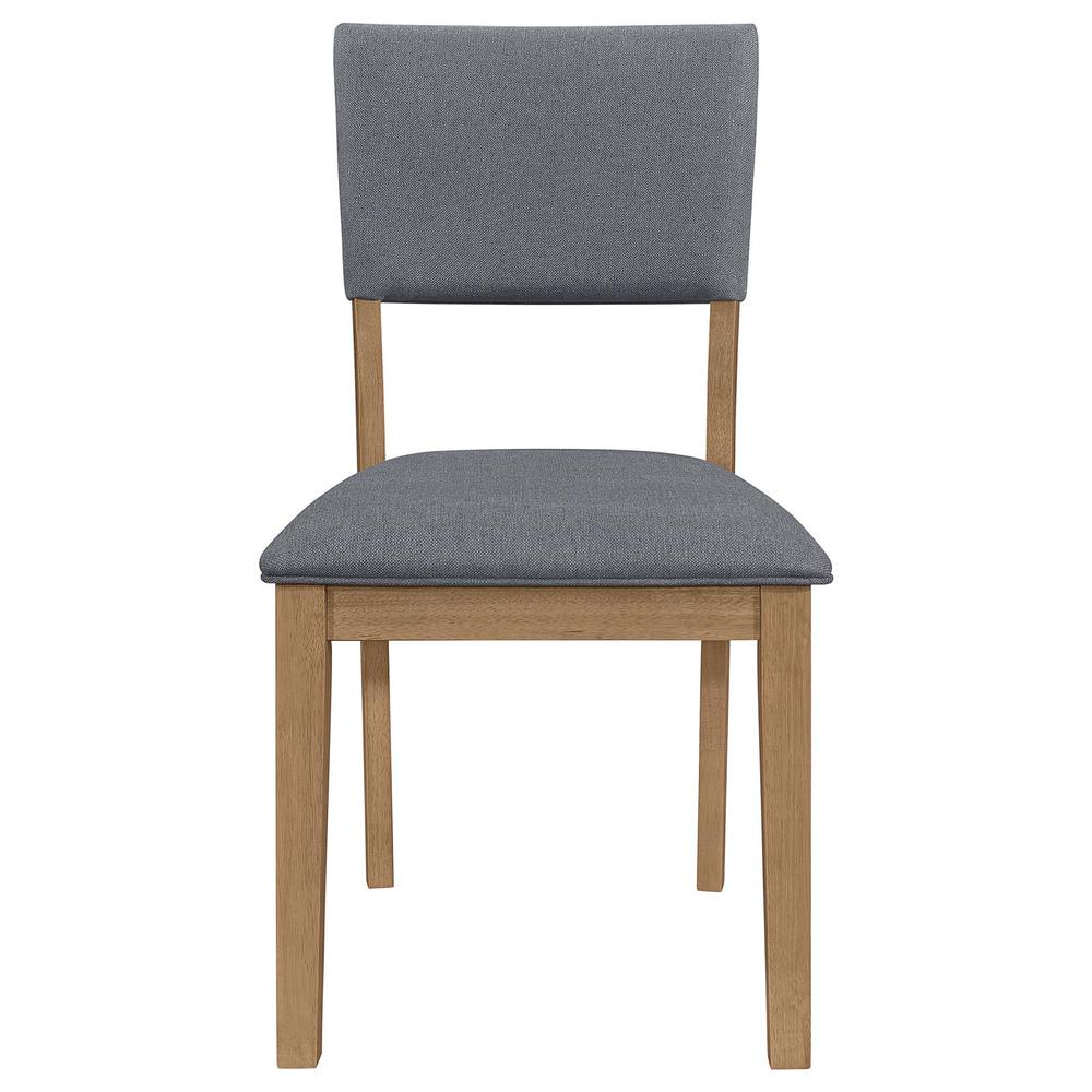 Sharon Open Back Padded Upholstered Dining Side Chair Blue and Brown (Set of 2). Picture 3